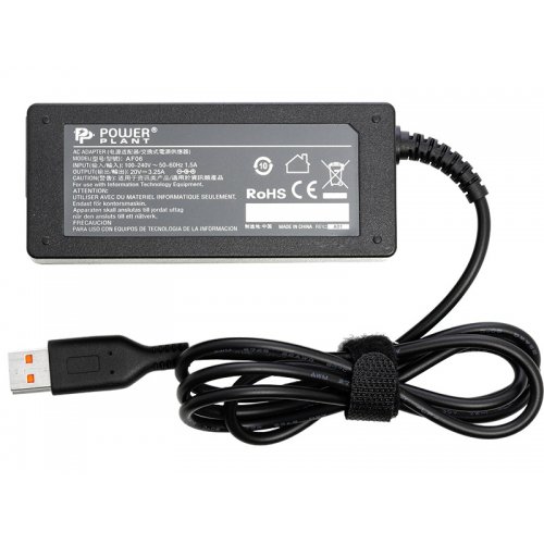 Блок живлення для ноутбука PowerPlant Lenovo 20V 3.25A 65W Yoga 3 (IB65HYOGA) Black купити в Україні | Telemart фото