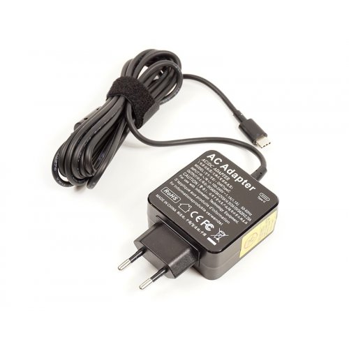 Універсальний блок живлення для ноутбука PowerPlant 5-20V 3A 45W USB Type-C (NA700059) Black купити в Україні | Telemart фото