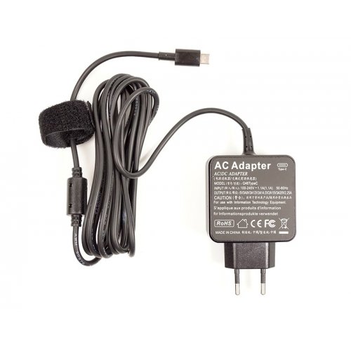 Універсальний блок живлення для ноутбука PowerPlant 5-20V 3A 45W USB Type-C (NA700059) Black купити в Україні | Telemart фото