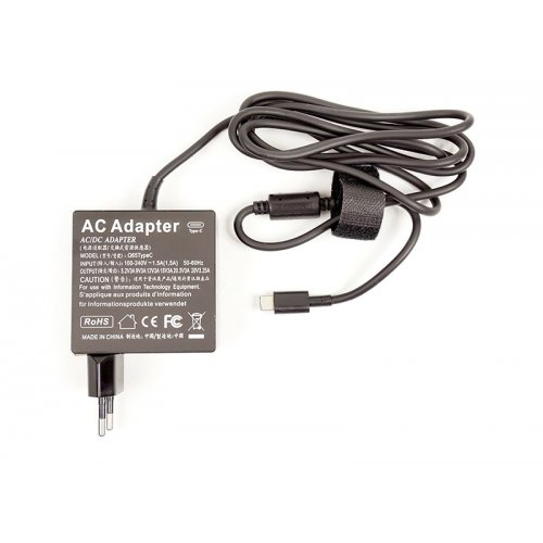 Універсальний блок живлення для ноутбука PowerPlant 5-20V 3.25A 65W USB Type-C (NA700066) Black купити в Україні | Telemart фото