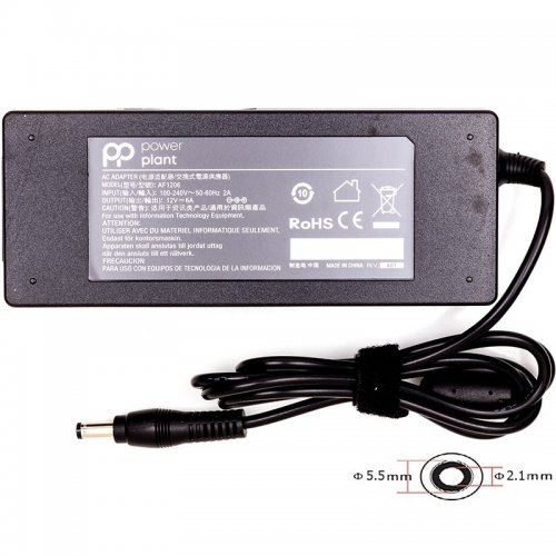 Універсальний блок живлення PowerPlant 12V 6A 72W 5.5x2.1mm (NA700608) Black купити в Україні | Telemart фото