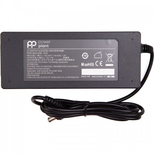Универсальный блок питания PowerPlant 12V 5A 60W 6.5x4.4mm (NA700905) Black купить в Украине | Telemart фото