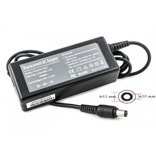 Блок питания для ноутбука PowerPlant Toshiba 19V 3.16A 60W 6.3x3.0mm (TO60F6330) Black купить в Украине | Telemart фото