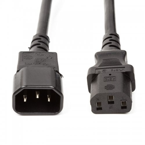 Кабель питания PowerPlant C13 to C14 2m (CC360352) Black купить в Украине | Telemart фото