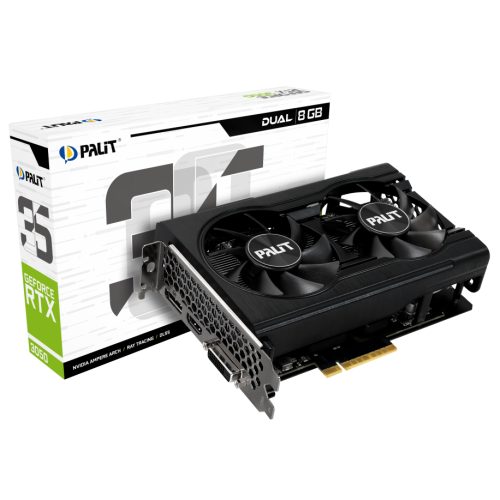 Відеокарта Palit GeForce RTX 3050 Dual 8192MB (NE63050018P1-1070D) (Відновлено продавцем, 924902) купити в Україні | Telemart фото