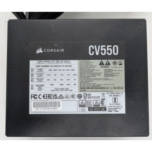 Блок живлення Corsair CV550 550W (CP-9020210-EU) (Відновлено продавцем, 924931) купити в Україні | Telemart фото