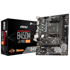 Материнська плата MSI B450M-A PRO MAX (sAM4, AMD B450) (Відновлено продавцем, 924950)