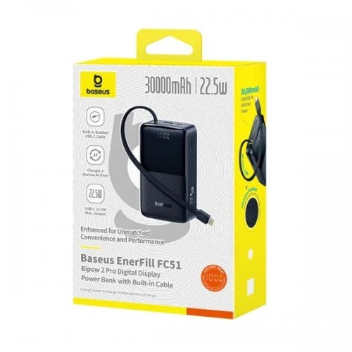 Powerbank Baseus EnerFill FC51 Bipow 2 Pro 30000mAh 22.5W (E0028100) Black купити в Україні | Telemart фото