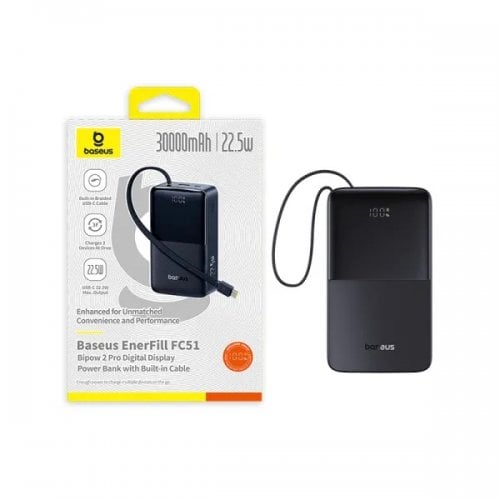 Powerbank Baseus EnerFill FC51 Bipow 2 Pro 30000mAh 22.5W (E0028100) Black купити в Україні | Telemart фото