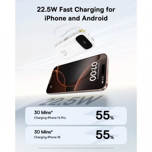 Powerbank Baseus EnerFill FC31 Qpow 3 Dual-Cable 20000mAh 22.5W (P10082107213-00) White купить в Украине | Telemart фото