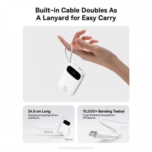 Powerbank Baseus EnerFill FC31 Qpow 3 Dual-Cable 20000mAh 22.5W (P10082107213-00) White купить в Украине | Telemart фото