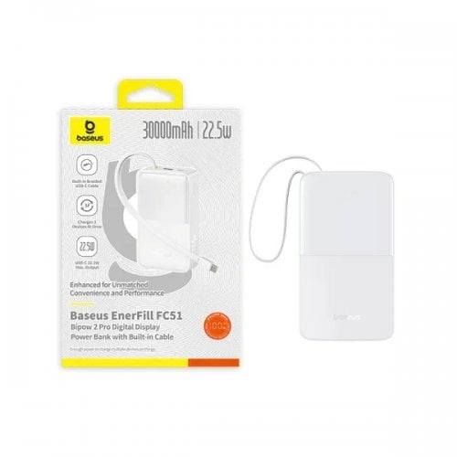 Powerbank Baseus EnerFill FC51 Bipow 2 Pro 30000mAh 22.5W (E0028101) White купити в Україні | Telemart фото