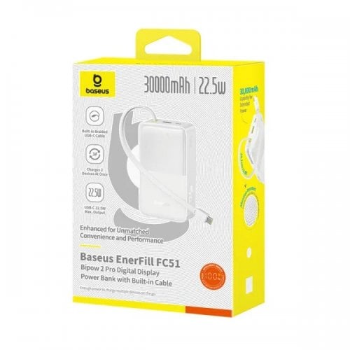 Powerbank Baseus EnerFill FC51 Bipow 2 Pro 30000mAh 22.5W (E0028101) White купити в Україні | Telemart фото