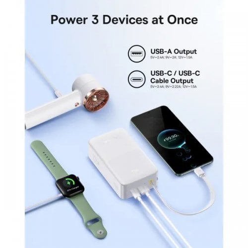 Powerbank Baseus EnerFill FC51 Bipow 2 Pro 30000mAh 22.5W (E0028101) White купити в Україні | Telemart фото