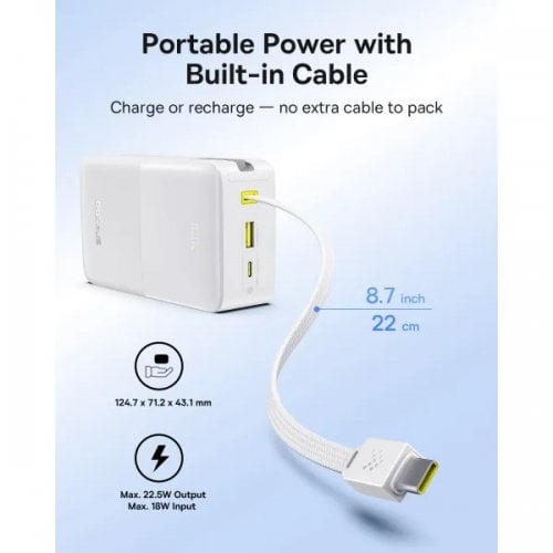 Powerbank Baseus EnerFill FC51 Bipow 2 Pro 30000mAh 22.5W (E0028101) White купити в Україні | Telemart фото