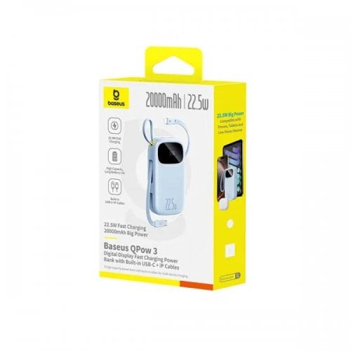 Powerbank Baseus EnerFill FC31 Qpow 3 Dual-Cable 20000mAh 22.5W (P10082107313-00) Blue купить в Украине | Telemart фото