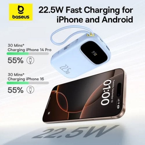 Powerbank Baseus EnerFill FC31 Qpow 3 Dual-Cable 20000mAh 22.5W (P10082107313-00) Blue купить в Украине | Telemart фото