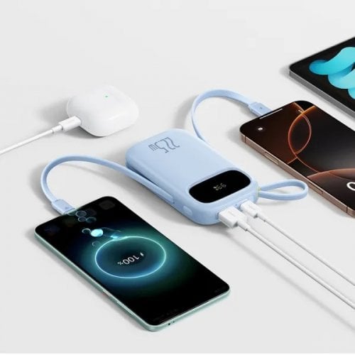 Powerbank Baseus EnerFill FC31 Qpow 3 Dual-Cable 20000mAh 22.5W (P10082107313-00) Blue купить в Украине | Telemart фото