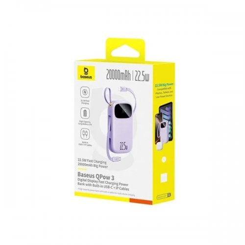 Powerbank Baseus EnerFill FC31 Qpow 3 Dual-Cable 20000mAh 22.5W (P10082107513-00) Purple купить в Украине | Telemart фото