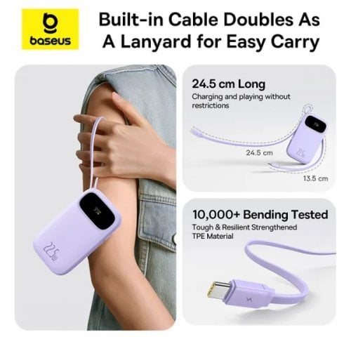 Powerbank Baseus EnerFill FC31 Qpow 3 Dual-Cable 20000mAh 22.5W (P10082107513-00) Purple купить в Украине | Telemart фото