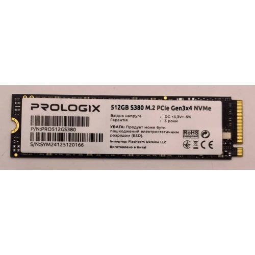 Ssd-диск Prologix S380 3D TLC 512GB M.2 (2280 PCI-E) NVMe x4 (PRO512GS380) (Восстановлено продавцом, 925141) купить в Украине | Telemart фото