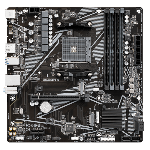 Уценка материнская плата Gigabyte B550M K (sAM4, AMD B550) (Следы использования, 925150) купить в Украине | Telemart фото