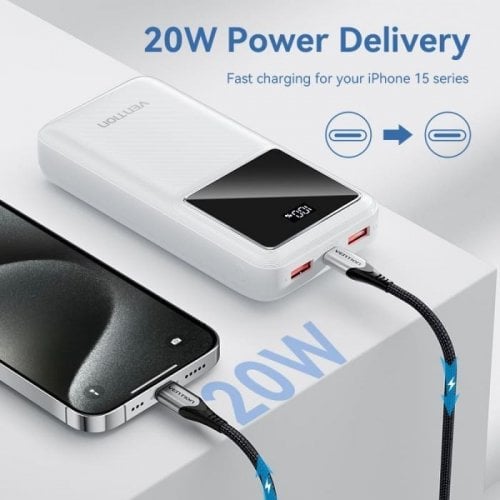 Powerbank Vention 20000mAh 22.5W (FHLW0) White купити в Україні | Telemart фото