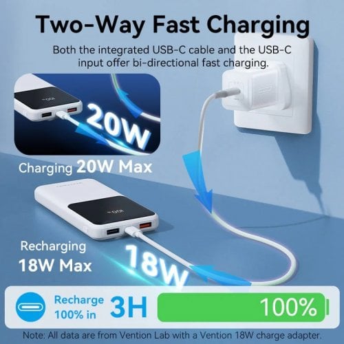 Powerbank Vention 10000mAh 22.5W (FHOB0) Black купити в Україні | Telemart фото