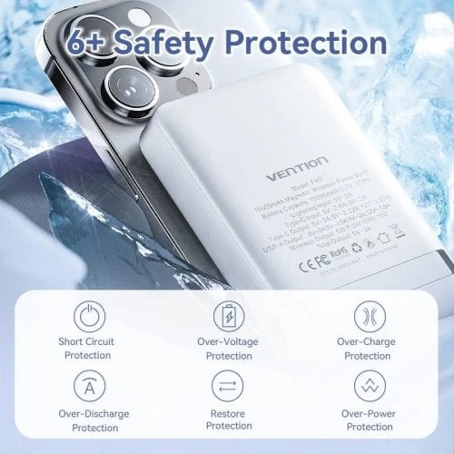 Powerbank Vention Magnetic Wireless 10000mAh 22.5W (FHTB0) Black купить в Украине | Telemart фото