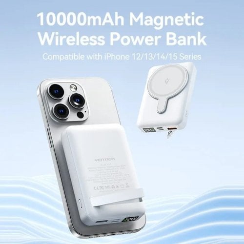 Powerbank Vention Magnetic Wireless 10000mAh 22.5W (FHTW0) White купить в Украине | Telemart фото
