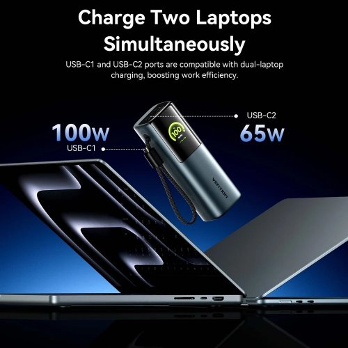 Powerbank Vention PowerHive 20000mAh 165W (FKFI0) Silver купить в Украине | Telemart фото