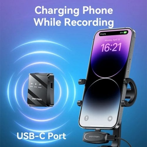 Беспроводной петличный микрофон Vention USB-C 2-Pack Wireless Lavalier (NCBB0) Black купить в Украине | Telemart фото