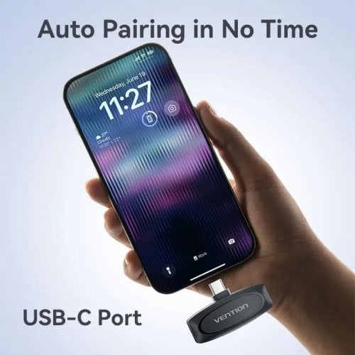 Беспроводной петличный микрофон Vention USB-C 2-Pack Wireless Lavalier (NCBB0) Black купить в Украине | Telemart фото