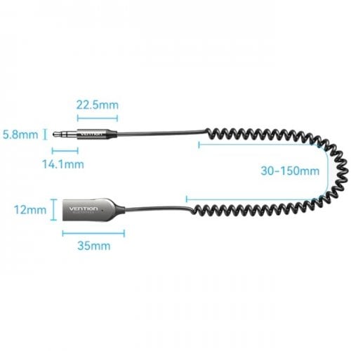 Bluetooth-ресивер Vention Bluetooth 5.4 AUX TRS 3.5mm (NAIHG) Grey купити в Україні | Telemart фото
