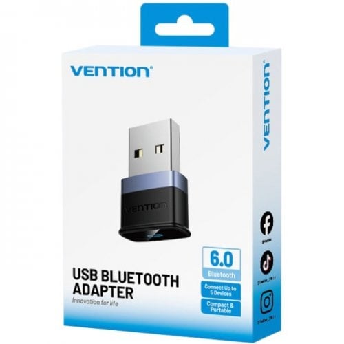 Bluetooth адаптер Vention USB Bluetooth 6.0 (NANB0) Black купити в Україні | Telemart фото