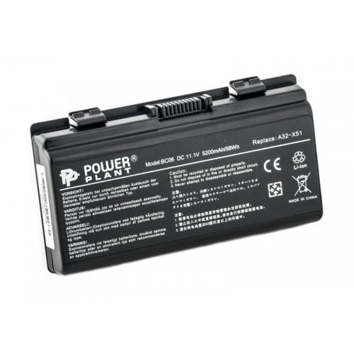 Аккумулятор для ноутбука PowerPlant Asus X51H (A32-T12, AS5151LH) 11.1V 5200mAh (NB00000011) купить в Украине | Telemart фото