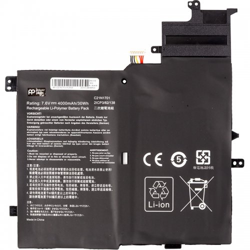 Акумулятор для ноутбука PowerPlant Asus VivoBook S460UA (C21N1701) 7.6V 4000mAh (NB432080) купити в Україні | Telemart фото