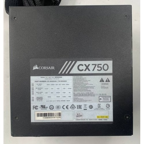 Блок живлення Corsair CX750 750W (CP-9020123-EU) (Відновлено продавцем, 925690) купити в Україні | Telemart фото