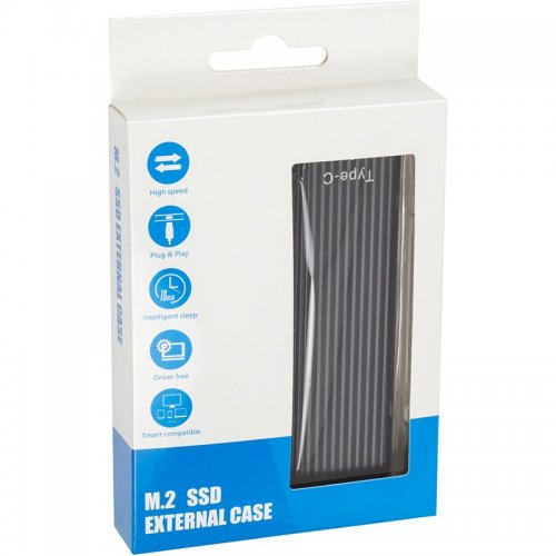 Зовнішня кишеня PowerPlant M.2 SSD NVME Enclosure USB 3.1 Type-C (HC380428) Black купити в Україні | Telemart фото