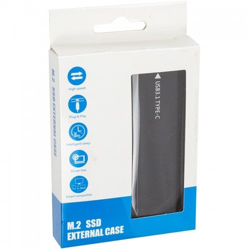 Внешний карман PowerPlant Premium M.2 SSD NGFF/NVME Enclosure USB 3.1 (HC380459) Black купить в Украине | Telemart фото