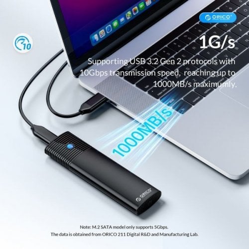 Зовнішня кишеня ORICO M.2 SSD NVME/SATA Enclosure USB 3.2 (HC380503) Black купити в Україні | Telemart фото