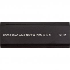 Зовнішня кишеня PowerPlant M.2 SSD NVME/NGFF Enclosure RGB USB 3.2 (HC380527) Black
