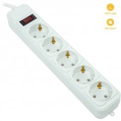 Сетевой фильтр PowerPlant JY-1056/5B 5m 5 розеток (EX610587) White