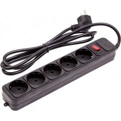Сетевой фильтр PowerPlant JY-1056/1.8 1.8m 5 розеток (EX610709) Black