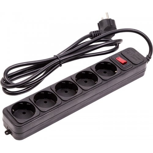Сетевой фильтр PowerPlant JY-1056/1.8 1.8m 5 розеток (EX610709) Black купить в Украине | Telemart фото