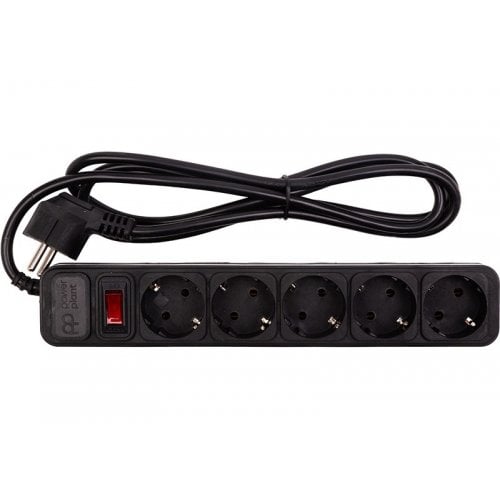 Сетевой фильтр PowerPlant JY-1056/1.8 1.8m 5 розеток (EX610709) Black купить в Украине | Telemart фото