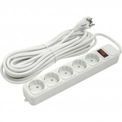 Сетевой фильтр PowerPlant JY-1056/10 10m 5 розеток (PPSA10M100S5) White