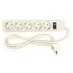 Сетевой фильтр PowerPlant JY-1056/1.8 1.8m 5 розеток (PPSA10M18S5) White