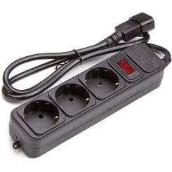 Сетевой фильтр PowerPlant 1m 3 розетки for UPS (PPUA10M10S3) Black