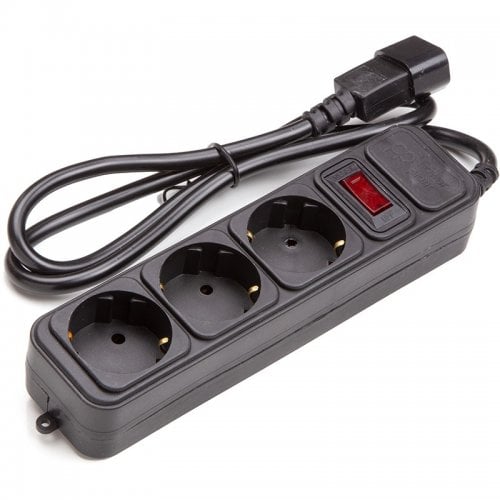 Сетевой фильтр PowerPlant 1m 3 розетки for UPS (PPUA10M10S3) Black купить в Украине | Telemart фото